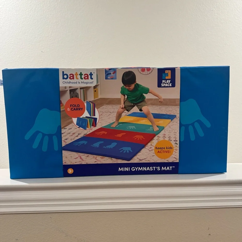 BATTAT Mini Gymnastics Mat with Foldable, Multicolor Design (S-M) . NEW